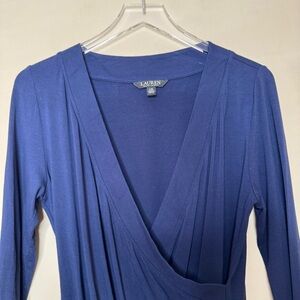 Ralph Lauren Deep Blue Drape PM Black Label long Sleeve Top